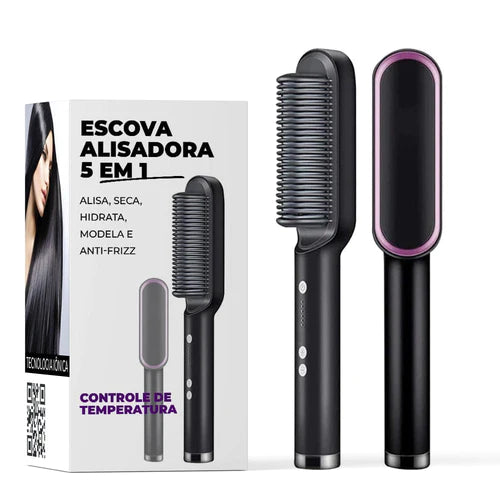 Escova Alisadora 5 em 1(Bivolt) - Frete Grátis